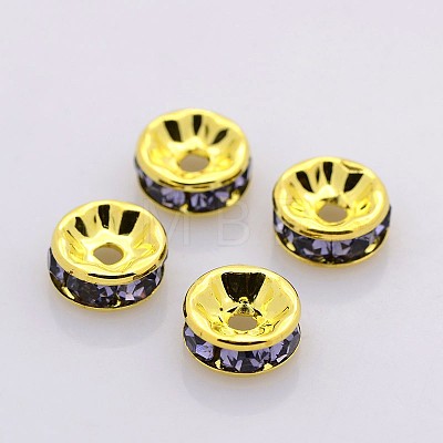 Brass Rhinestone Spacer Beads RB-A014-Z5mm-18G-NF-1