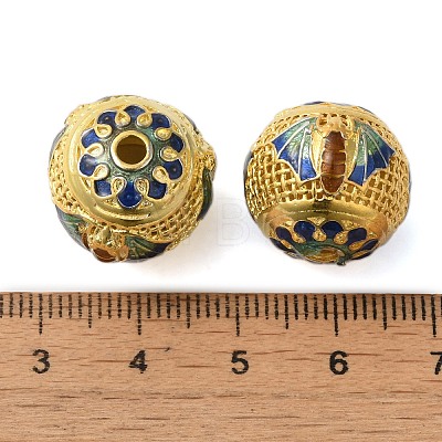 Rack Plating Brass Enamel Beads KK-P276-22D-G-1