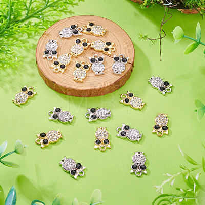 20Pcs 2 Colors Alloy Rhinestone Charms RB-TA0001-38-1