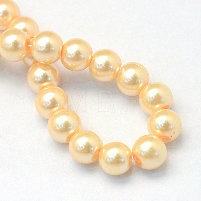 Baking Painted Pearlized Glass Pearl Round Bead Strands HY-Q003-4mm-61-1