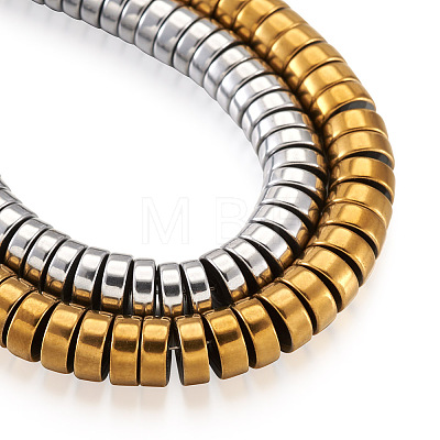 2 Strands 2 Colors Electroplate Non-magnetic Synthetic Hematite Beads Spacers Strands G-TA0001-28-1