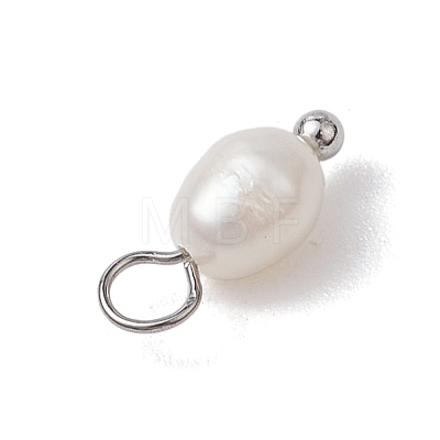 Natural Freshwater Pearl Potato Charms PALLOY-JF03202-02-1