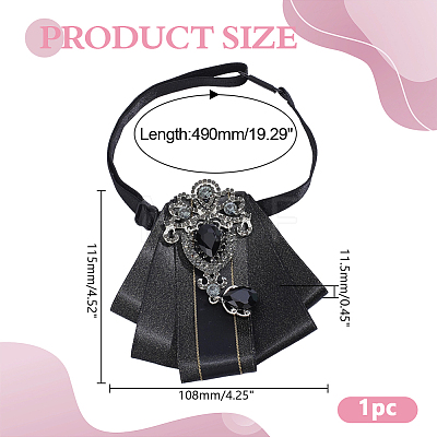 1Pc Detachable Polyester & Zinc Alloy & Glass Bowties Shoulder AJEW-HY0003-56-1