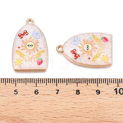 Printed Rack Plating Alloy Enamel Pendants ENAM-T020-03D-1