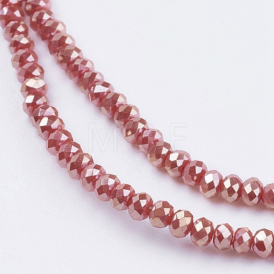 Electroplate Glass Beads Strands X-GLAA-F078-FR07-1