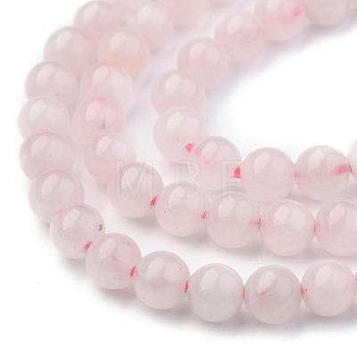 Natural Rose Quartz Round Bead Strands G-P072-05-4mm-1