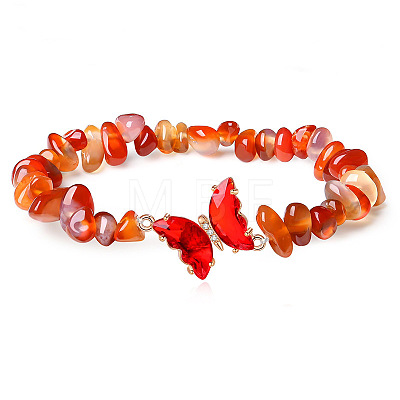 Fashionable Natural Red Agate Chips Beaded Bracelets TI6720-4-1