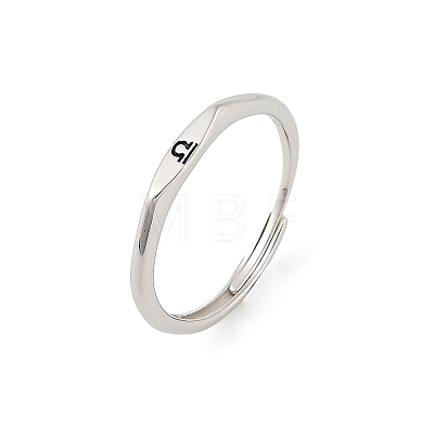 Rhodium Plated 925 Sterling Silver Adjustable Rings RJEW-S397-01P-11-1