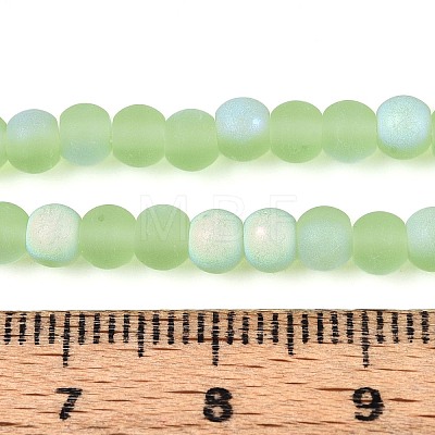 Frosted Transparent Glass Beads Strands GLAA-T032-T4mm-MBB17-1