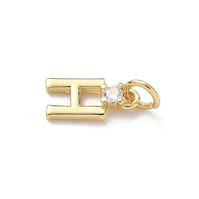 Brass Pave Clear Cubic Zirconia Charms KK-A273-01G-H-1