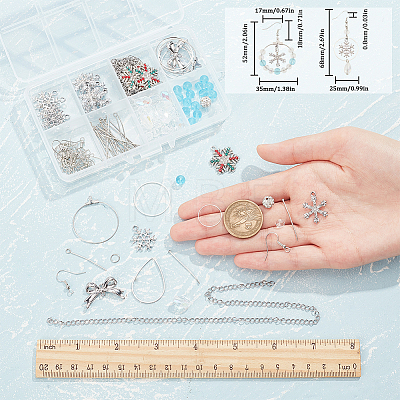 Christmas Snowflake DIY Earring Making Kit DIY-SC0022-79-1