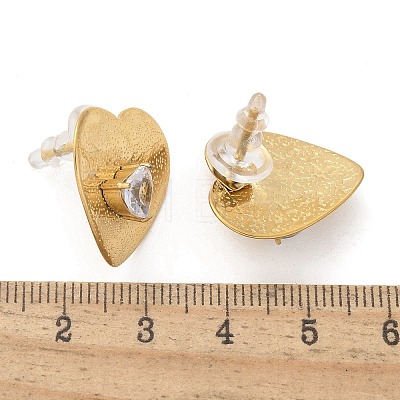 Brass & Glass & Plastic Stud Earrings EJEW-D302-03G-01A-1