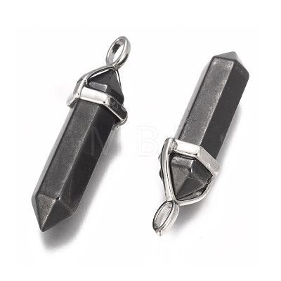 Synthetic Non-magnetic Hematite Double Terminated Pointed Pendants G-P001-17-1