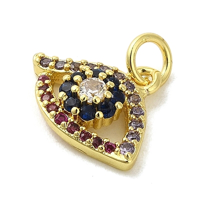 Brass Micro Pave Cubic Zirconia Charms KK-M283-15E-02-1