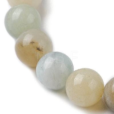 Round Natuarl Flower Amazonite Beaded Stretch Bracelets BJEW-JB10269-02-1
