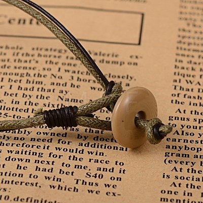 Vintage Leather Cord Pendant Necklaces NJEW-M175-23-1
