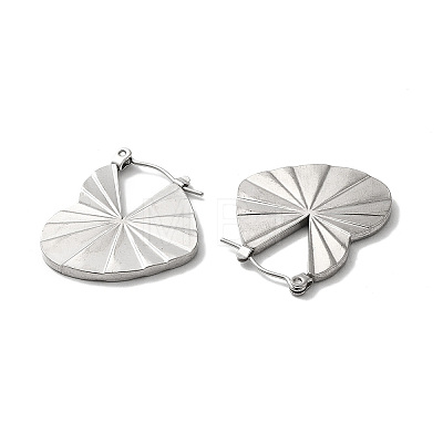304 Stainless Steel Heart Hoop Earrings for Women EJEW-K243-07P-1