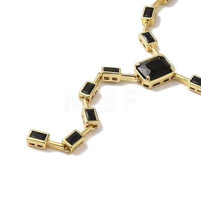 Rack Plating Brass Micro Pave Cubic Zirconia Necklaces NJEW-P308-01G-02-1
