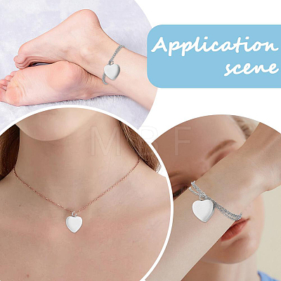 2Pcs Stainless Steel Heart Cinerary Casket Pendant Necklaces NJEW-CN0001-25-1
