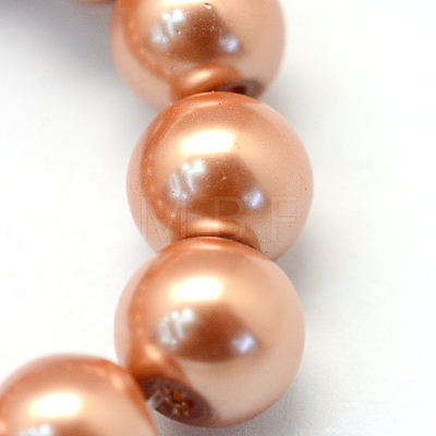 Baking Painted Pearlized Glass Pearl Round Bead Strands HY-Q003-10mm-50-1