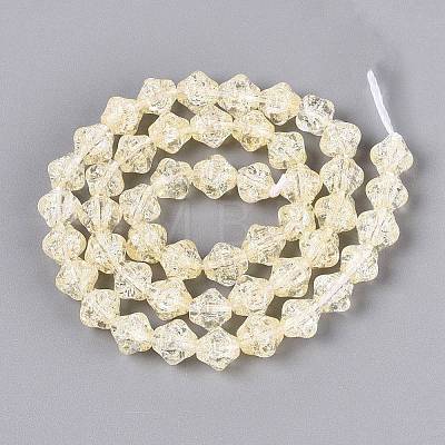 Transparent Crackle Glass Beads Strands GLAA-Q115-04A-10-1