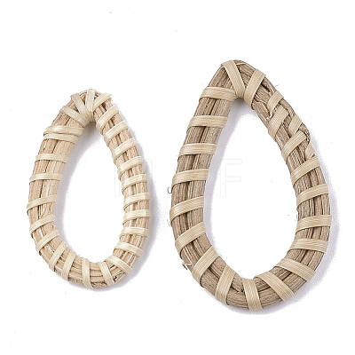 Handmade Reed Cane/Rattan Woven Linking Rings WOVE-T006-006A-1