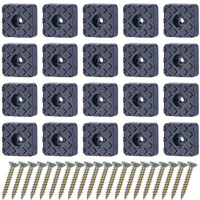 Gorgecraft 20Pcs Rubber & Stainless Steel Screw in Furniture Pads FIND-GF0005-77B-1
