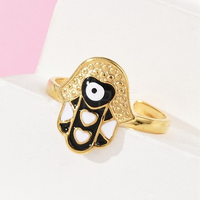 304 Stainless Steel Adjustable Cuff Rings RJEW-Q015-01G-D-1