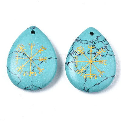 Synthetic Turquoise Pendants G-T122-72H-1