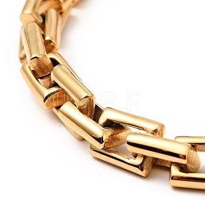Ion Plating(IP) 304 Stainless Steel Rectangle Link Chain Bracelet for Men Women BJEW-E009-04G-1