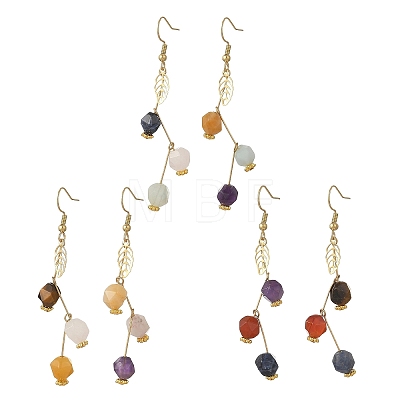 Hollow 316 Surgical Stainless Steel & Gemstone Dangle Earrings for Women EJEW-JE07505-1