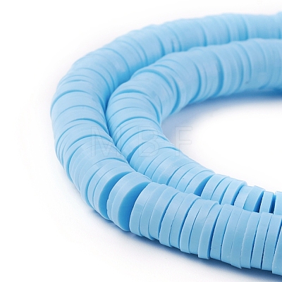 Flat Round Eco-Friendly Handmade Polymer Clay Beads CLAY-R067-6.0mm-36-1