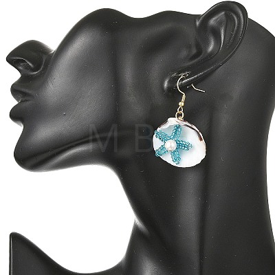 Natural Shell Dangle Earrings EJEW-MZ00754-01-1