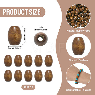 Spray Painted Natural Maple Wood Beads X-CD-TAC0003-01B-1
