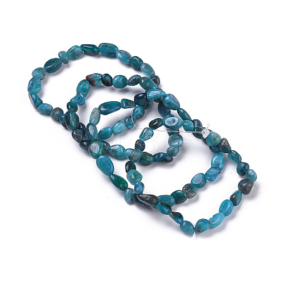 Natural Apatite Bead Stretch Bracelets BJEW-K213-40-1