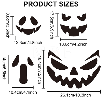 US 1 Set Halloween Pumpkin Face PET Hollow Out Drawing Painting Stencils DIY-MA0001-27-1