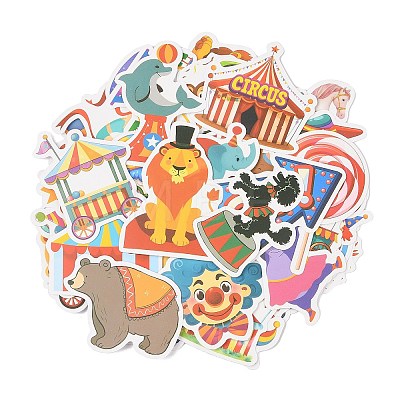 50Pcs Circus Theme PVC Waterproof Stickers STIC-Z001-01-1