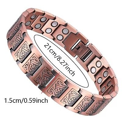 Retro Zinc Alloy Magnetic Therapy Link Chain Bracelets for Men FS-WG8FDED-01-1