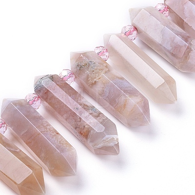 Natural Cherry Blossom Agate Beads Strands G-G805-G13-1