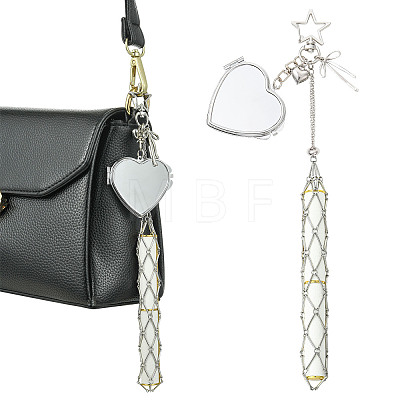 Stainless Steel Portable Lipstick Pouch Pendant Decorations HJEW-FS00105-1