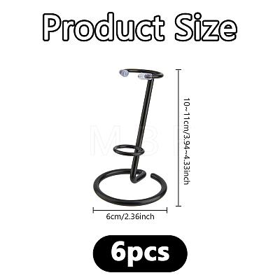 6Pcs Alloy Crystal Sphere Display Stands DJEW-DC0001-23EB-1