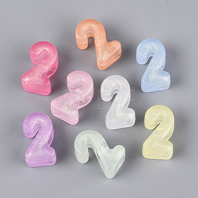 Luminous Frosted Transparent Acrylic Beads TACR-T029-21C-1