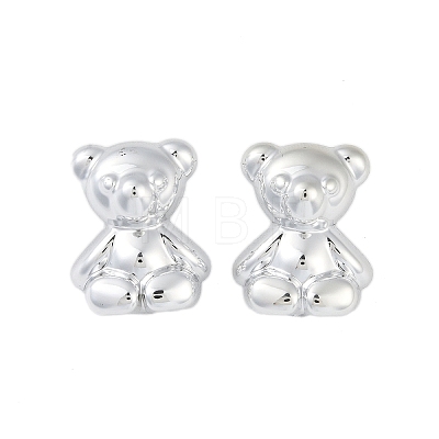 Bear CCB Plastic Stud Earrings for Women EJEW-Q382-04A-P-1