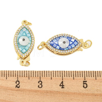 Rack Plating Brass Micro Pave Cubic Zirconia & Shell & Enamel Box Clasps KK-S373-01G-1