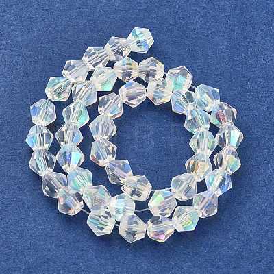 Handmade Glass Faceted Bicone Beads GB6mmC28-AB-1