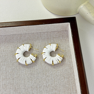 Alloy & Imitation Leather Stud Earrings WG3B4DD-01-1