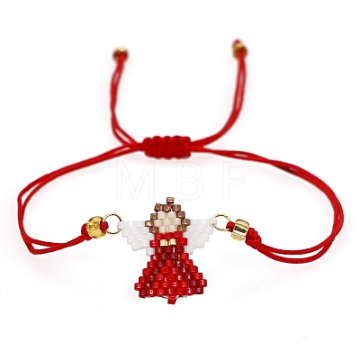 Friendship Angel Loom Pattern Miyuki Seed Beads Bracelets for Women BJEW-C011-45A-1