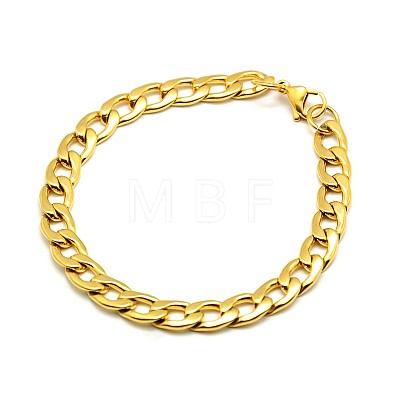 304 Stainless Steel Curb Chain/Twisted Chain Bracelets STAS-A028-B125-1
