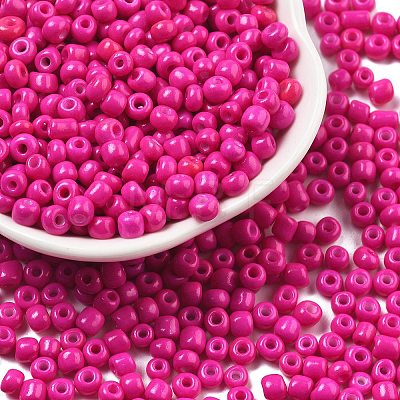 Baking Paint 6/0 Glass Seed Beads SEED-S004-Y7-1