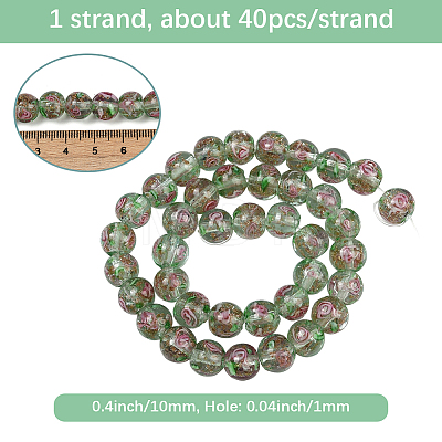 1 Strand Handmade Glod Sand Lampwork Beads Strands LAMP-PA0001-77B-1